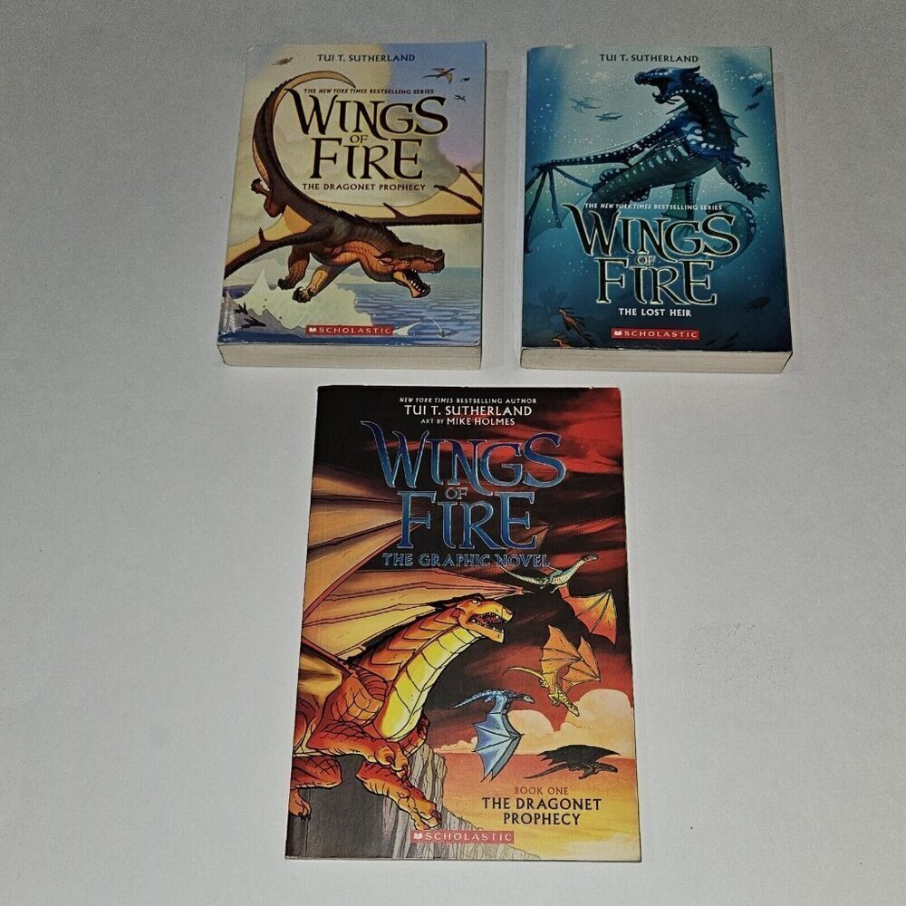3 Wings of Fire Series Book Lot 2 Novels 1 Graphic Dragonet Prophecy Lost Heir